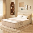 thumbnail image 1 of Toject Queen Size Bed with Memory Foam Mattress, Soft Bed with Matching Headboard, Medium Firm Mattress in a Box, No Assembly Required and No Bed Frame Needed, Bedrooms, Apartment, Beige, 1 of 14