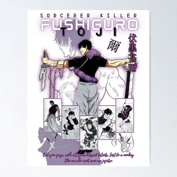 Toji Fushiguro Heavenly Restriction Assassin Weapon Wall Decor, Unframed Poster