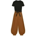 thumbnail image 1 of Toji Pants For Men Fashion Solid Color Casual Comfy Elastic Drawstring Baggy Shirt Trouser Set, 1 of 6