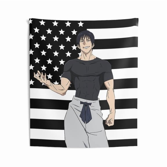 Toji USA Flag - Jujutsu Kaisen Flag - Gift for Anime Lover -USA Flag Tapestry for Wall hanging, College Dorm, Living Room, Bed Room, Home Decor, Room