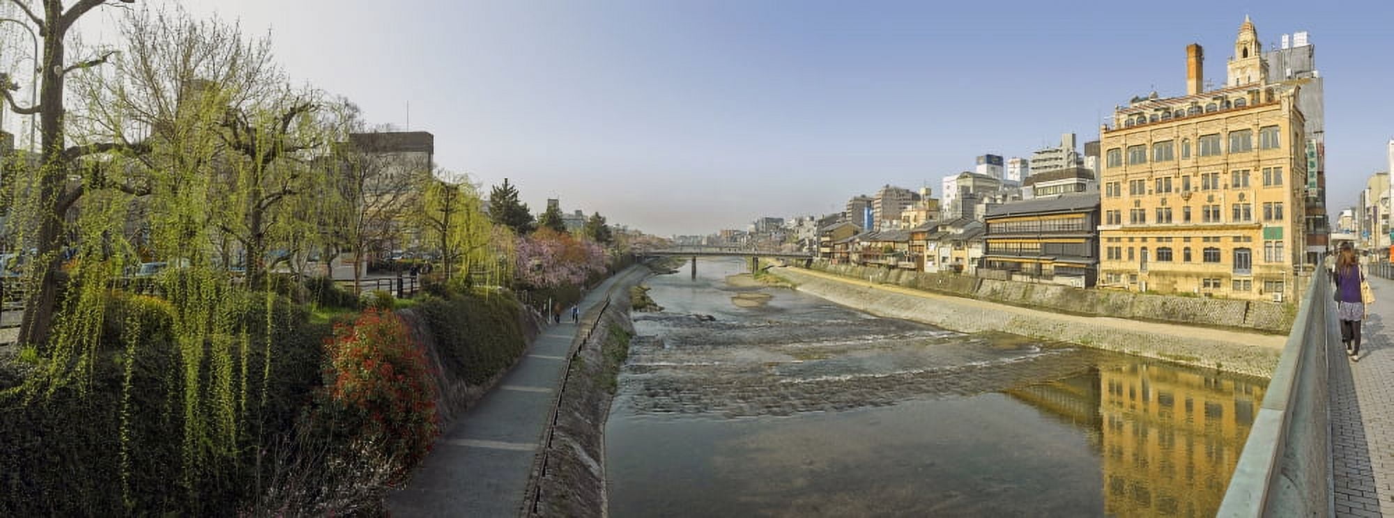 Tokasaikan Building at waterfront Kamo River Kyoto Prefecture Japan Canvas Art - Panoramic Images (27 x 9)