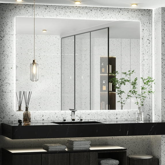 TokeShimi LED Backlit Bathroom Vanity Mirror, Anti-Fog Dimmable Makeup Mirror 40*32 Inches