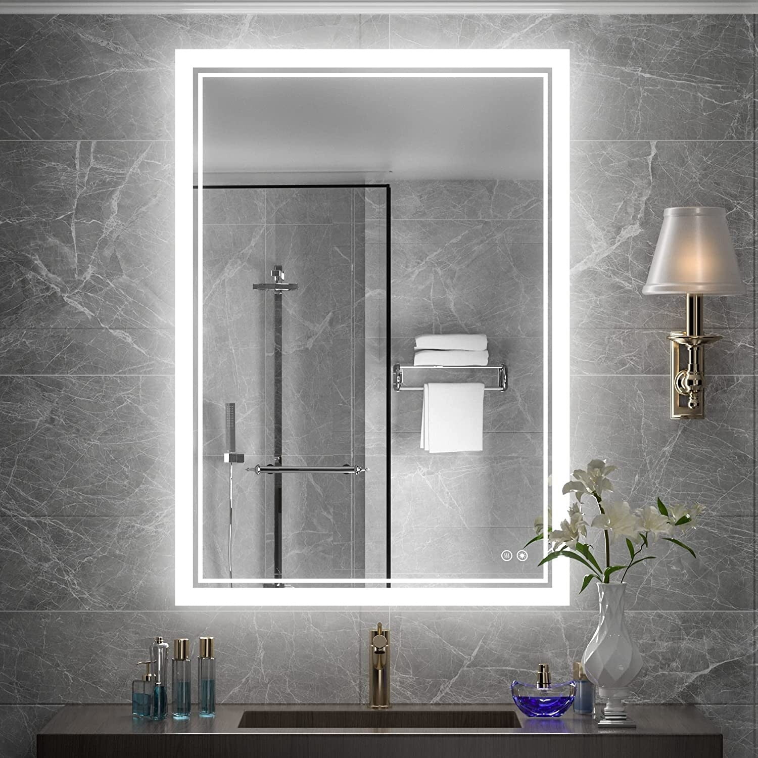 TokeShimi LED Bathroom Vanity Mirror, Anti-Fog Dimmable Wall Mirror ...