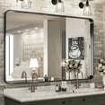 thumbnail image 1 of TokeShimi  Modern Metal Frame Bathroom Vanity Wall Mirror 48x36 - Black, 1 of 6