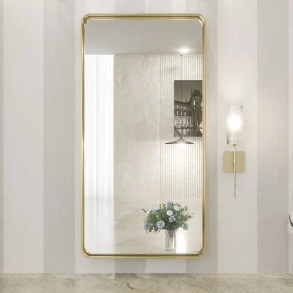 TokeShimi X003643MUX Modern Metal Frame Bathroom Vanity Wall Mirror 60x30 - Gold