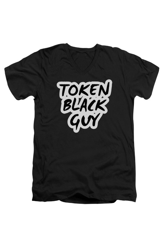 - Token Black Guy - Slim Fit V Neck Shirt - Large