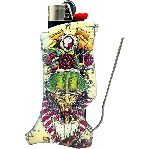 Toker Poker - Bic Lighter Case Multi Tool, Alice Collection - Red Queen, All Inclusive Tool for Camping and Other