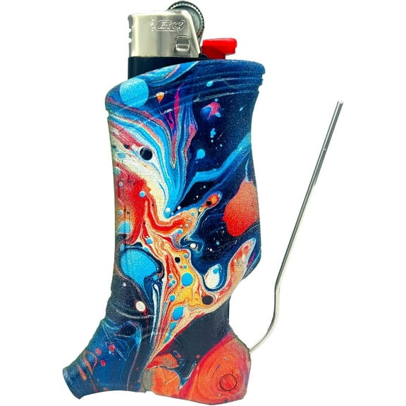Toker Poker - Bic Lighter Case Multi Tool, Cosmic Creation Design, All Inclusive Tool for Camping