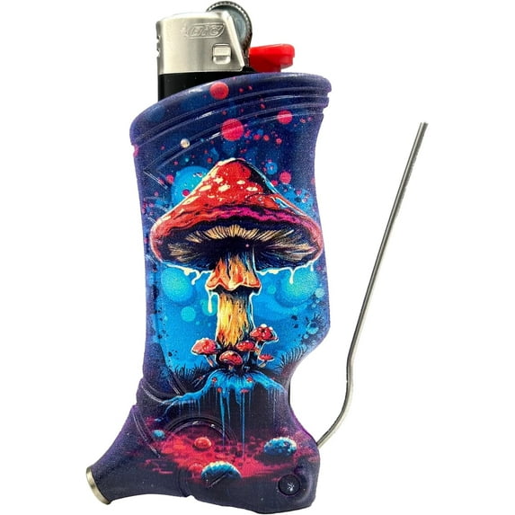 Toker Poker - Bic Lighter Case Multi Tool, Toadstool Design, All Inclusive Tool for Camping and Other