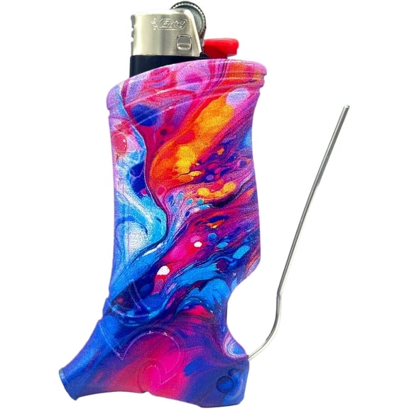Toker Poker - Bic Lighter Case Multi Tool, Vibrant Vision Design, All Inclusive Tool for Camping