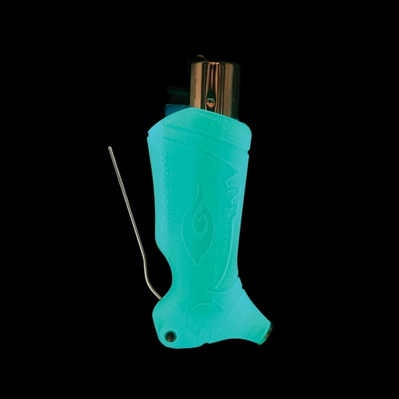 Toker Poker - Clipper Lighter Case Multi Tool, Glow in the Dark Blue, All Inclusive Tool for Camping