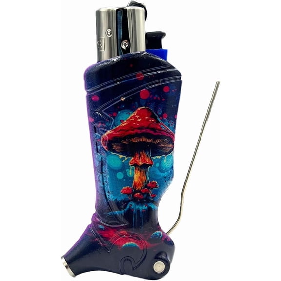 Toker Poker - Clipper Lighter Case Multi Tool, Toadstool Design, All Inclusive Tool for Camping and Other