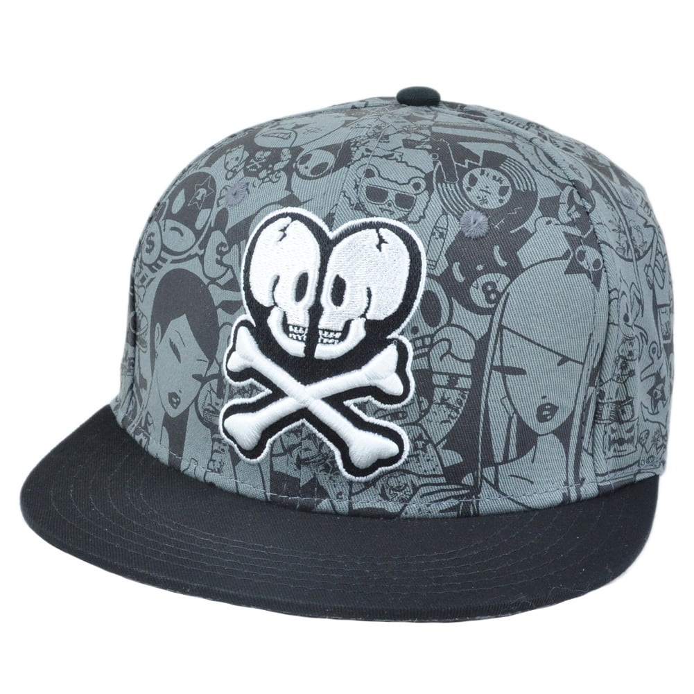 Tokidoki Japanese Sometimes Flat Bill Snapback Brand Clothing Grey Characters
