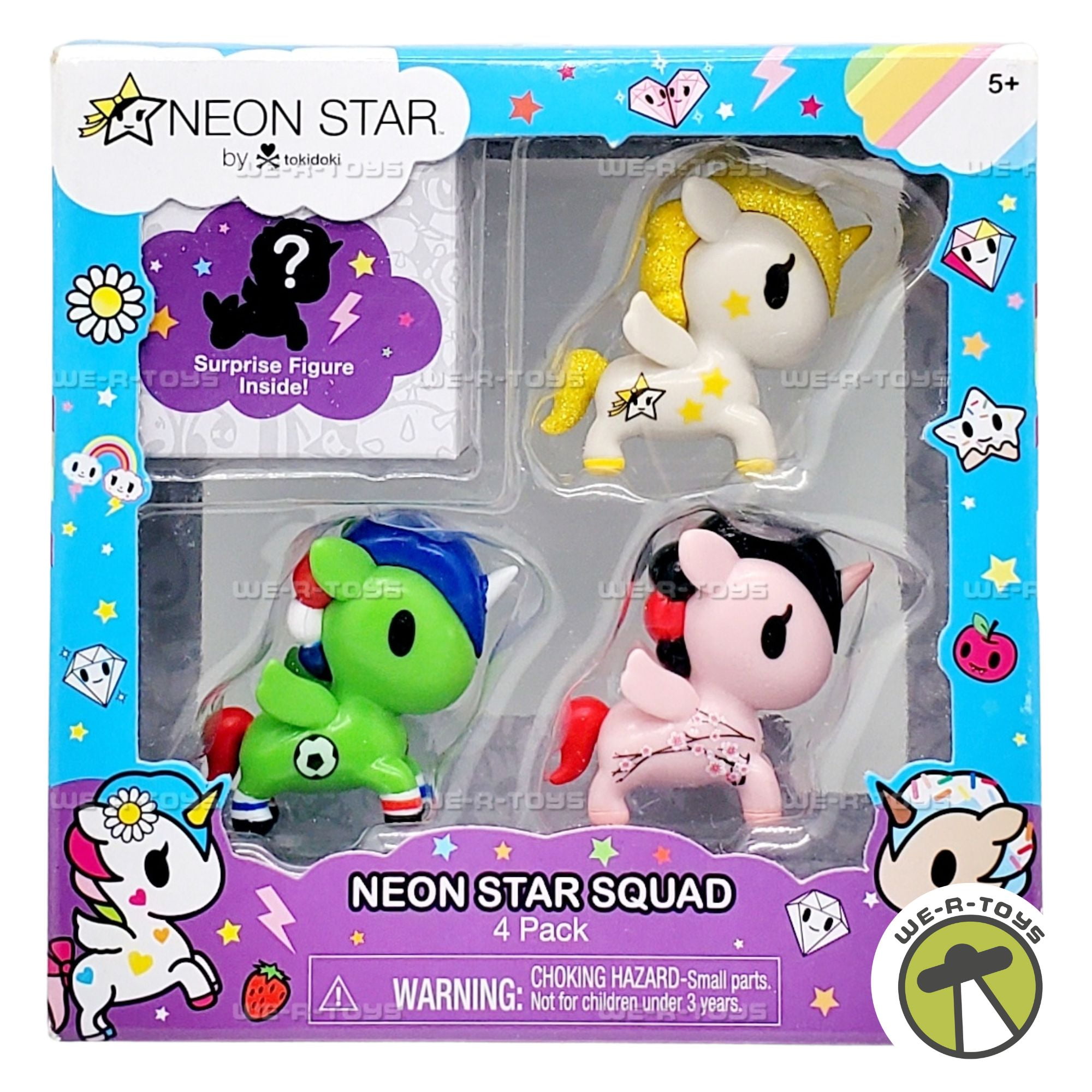 unicorn neon ソフト 新品 Tokidoki Unicorno Squad Neon Star 4 Pack Figure Set 2017