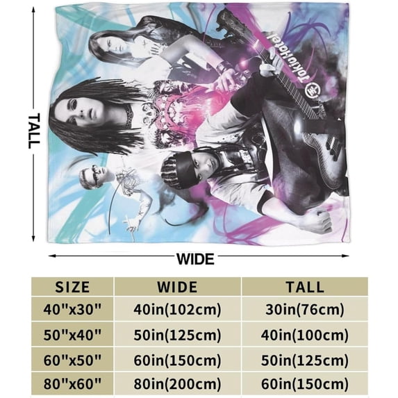 Tokio Music Band Hotel Throw Blanket Warm Cozy Plush Bed Blanket Sofa Bed Couch Decor Gifts for Men Women and Kids 60"X50"