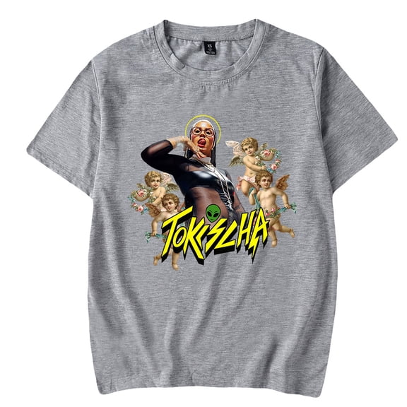 Tokischa Casual Short Sleeve T-shirts Men Women Harajuku Singer Streetwear Printing  Trend