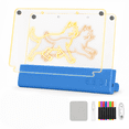 thumbnail image 1 of TOKKY Kids LED Glow Drawing Tablet, 3600mAh Rechargeable Light Up Doodle Board with Front & Rear Lights, 3 Brightness Levels & Stand,Blue, 1 of 6