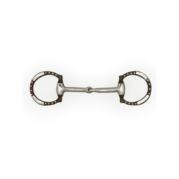 Toklat Antique Dee Ring with German Silver Trim Snaffle Bit, 5'' Mouth