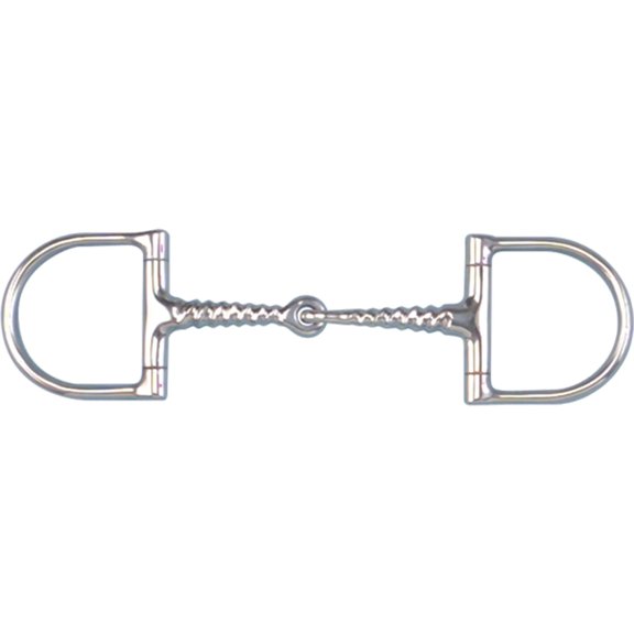 Toklat English Pony Dee Corkscrew Snaffle Horse Bit - 2 1/2 Inch Rings 4 1/2