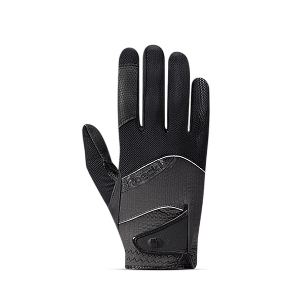 Toklat Millero Unisex Equestrian Performance Riding Gloves for Schooling and Show - Multiple Sizes Black/Volcanic Ash / 6.5