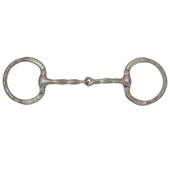 Toklat Wes 3 Brushed Engraved Offset Dee Square Slow Twist Horse Bit - 5" Mouth