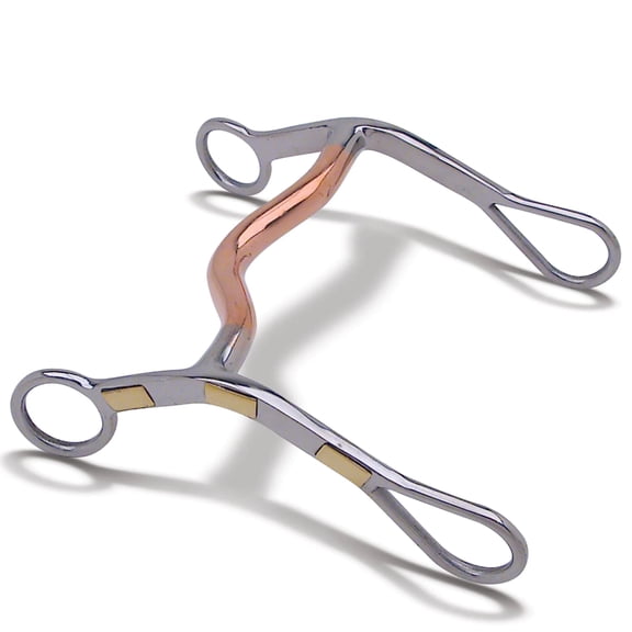 Toklat Western 5" Shank Bit with Brass Trim and Medium Copper Port - 5" Mouth