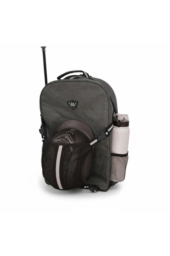 Woofwear Rider Commuter Backpack - Black/Grey Reflective, Helmet Net, 15-17" Laptop Sleeve