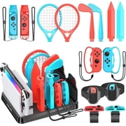 Tokluck Switch Sports Accessories Bundle with Organizer Station for Nintendo Switch/OLED Console & Controller, Storage and Organizer for Switch Sports Games, Family Sports Game Pack Accessories Kit