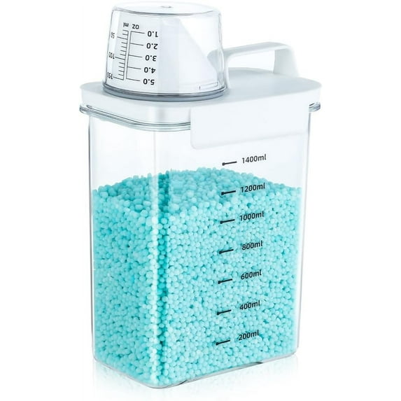 Tokokimo 2 Packs Laundry Powder Container, Laundry Detergent Dispenser with Lids, Laundry Scent Booster Beads Dispenser for Washing Powder, Soda Powder, Grain
