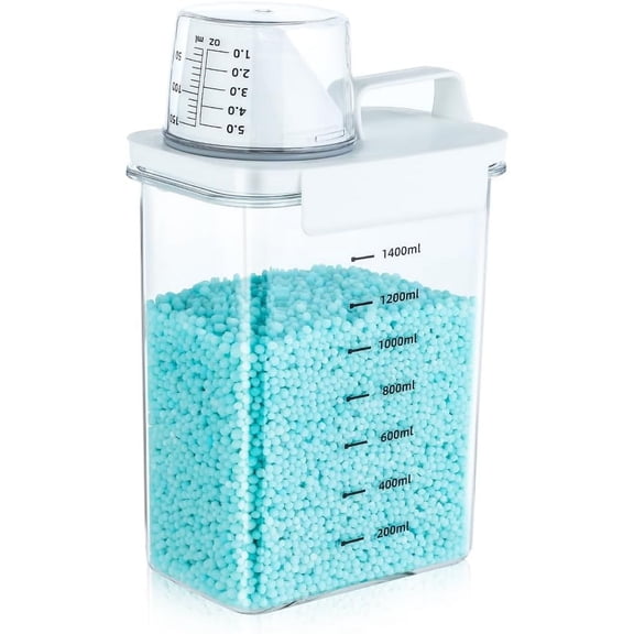 Tokokimo 2 Packs Laundry Powder Container, Laundry Detergent Dispenser with Lids, Laundry Scent Booster Beads Dispenser for Washing Powder, Soda Powder, Grain