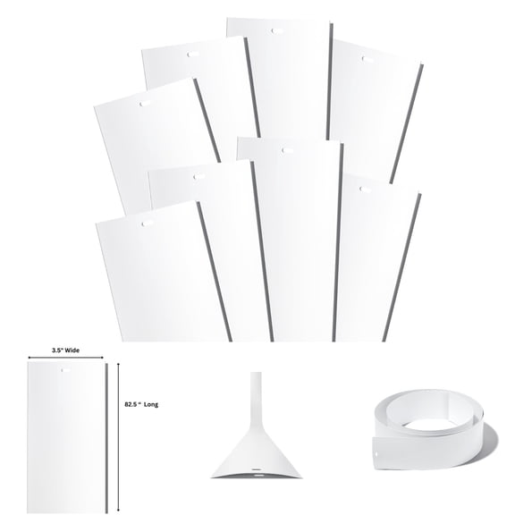 Tokoz Blinds White Vertical Blind Replacement Slats, 82.5" x 3.5" for Windows and Doors, 2-Pack, PVC Material