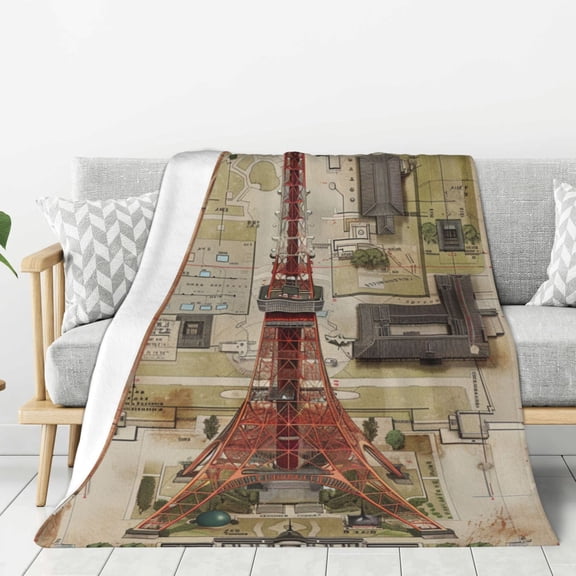 Tokyo (2) Throw Blanket for Stylish Warm Winter Cabin Ultra-Soft Micro Fleece Blanket, Premium Microfiber, Silky Soft, Plush, Warm and Lightweight for Couch, Sofa, Bed - 40"X30"
