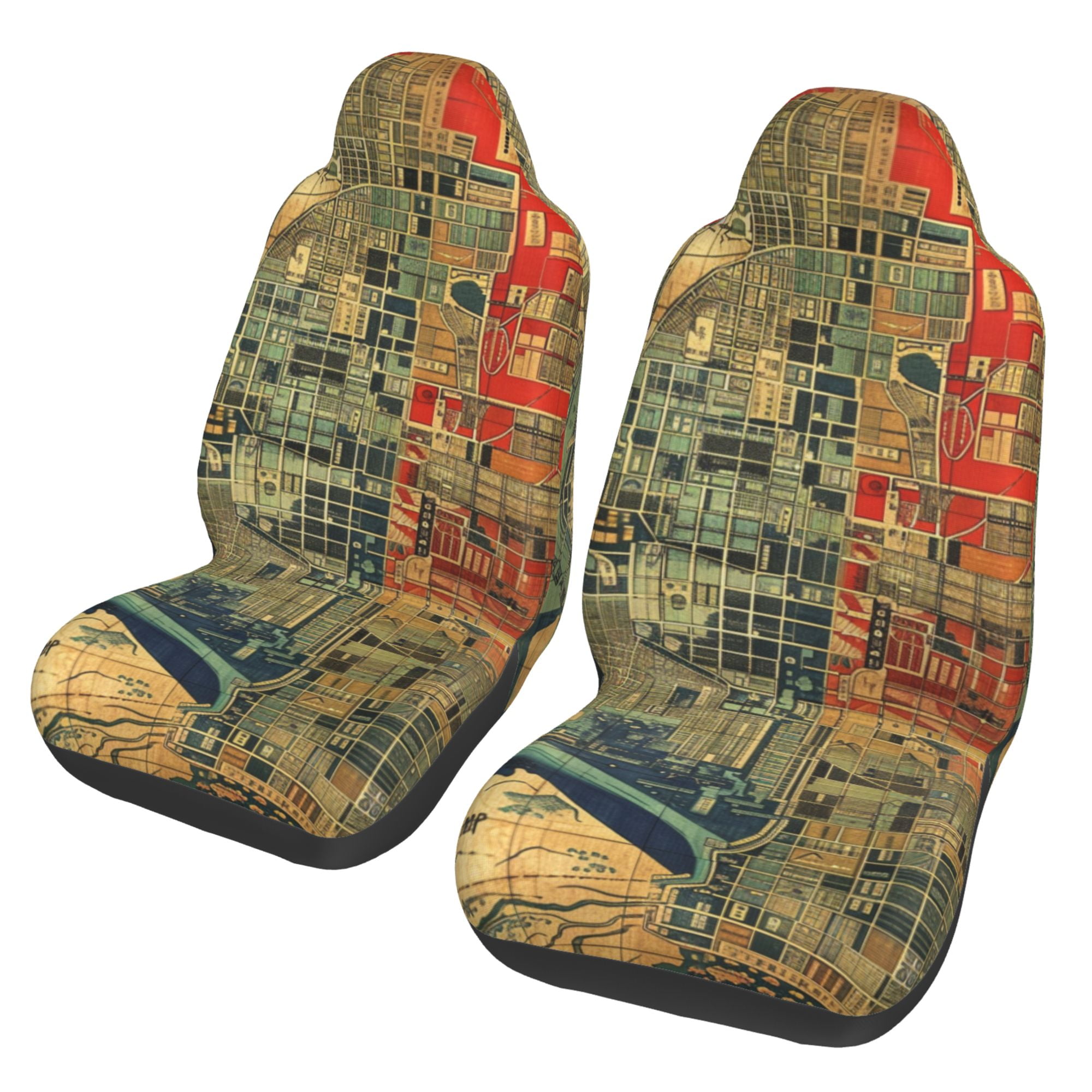 Universal Fit Front Car Seat Covers Set - Low Back Universal Fit Front Car Seat Covers Set - Low Back