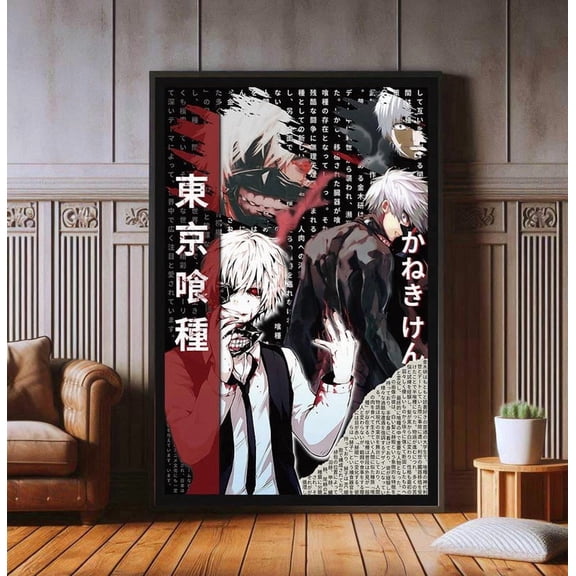 Tokyo Ghoul Anime Poster: Ken Kaneki Wall Art Decor Room Gaming House Gift 24x36 Unframed Poster