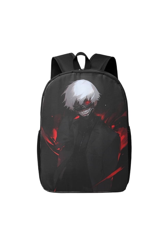 Tokyo Ghoul Ken Kaneki Backpack 17 Inch Large Capacity Casual School Bag Lightweight Daypack Laptop Bag Travel Hiking Camping