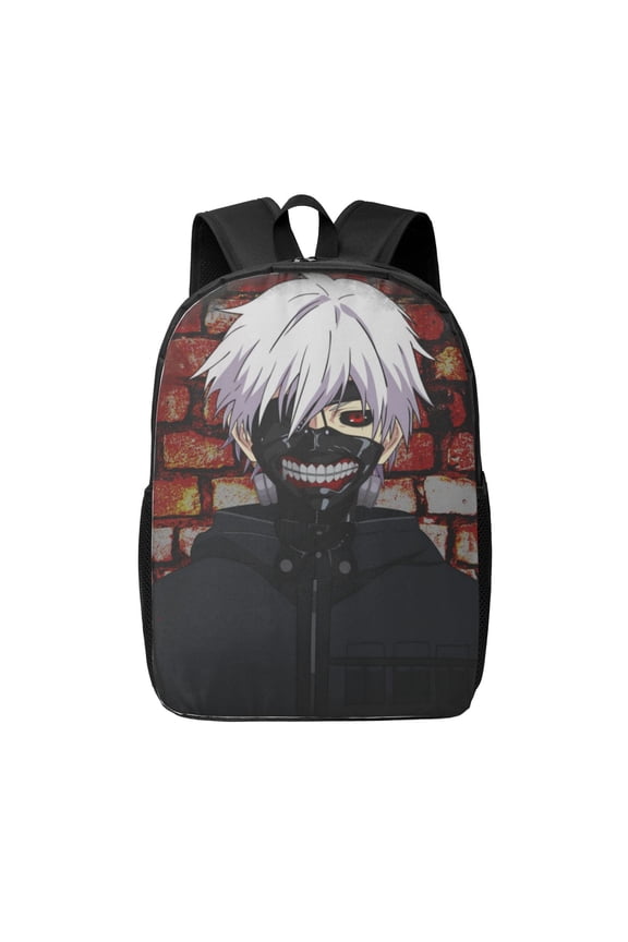 Tokyo Ghoul Ken Kaneki Backpack 17 Inch Large Capacity Casual School Bag Lightweight Daypack Laptop Bag Travel Hiking Camping