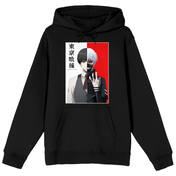 Tokyo Ghoul Ken Kaneki Long Sleeve Black Adult Hooded Sweatshirt-Medium