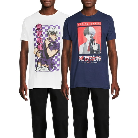 Tokyo Ghoul Men’s and Big Men's Graphic Tee Shirt, 2-Pack, Sizes S-3XL