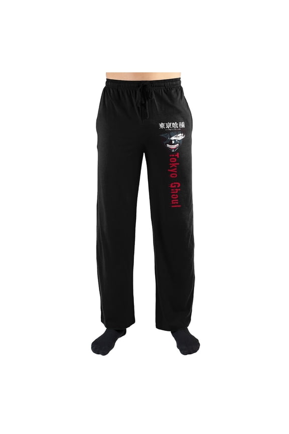 Tokyo Ghoul Smiling Eyepatch Japanese Text Sleep Pajama Pants-Large