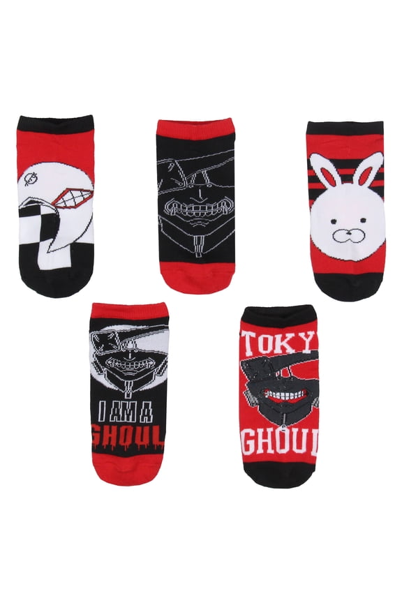 Tokyo Ghoul Socks Adult Masks Anime No Show Mix And Match Ankle Socks 5 Pairs