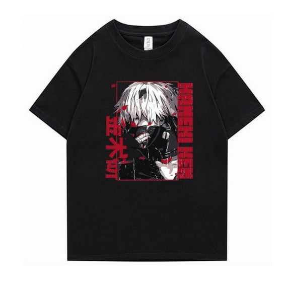 Tokyo Ghoul T Shirt Kaneki Ken Graphic T Shirt Anime Inspired Design Crew Neck Short Sleeve Casual Cotton Tee