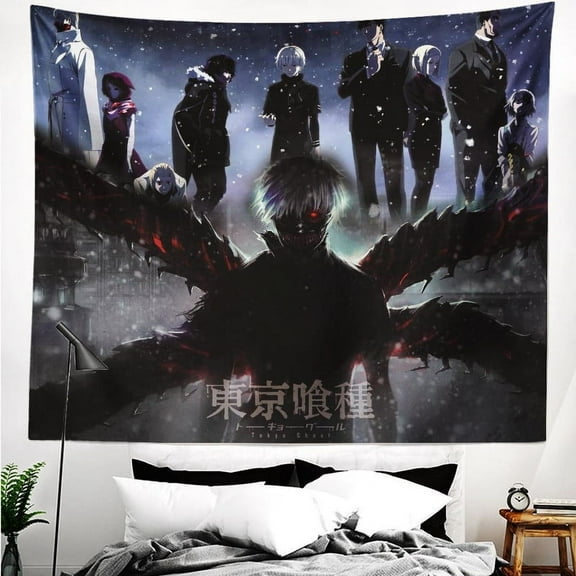 Tokyo Ghoul Tapestry Wall Hanging For Boys Bedroom Girl Backdrop Party Birthday Decor 70*60in