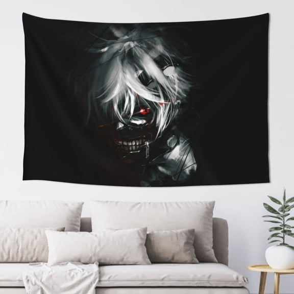 Tokyo Ghoul Tapestry Wall Hanging Home Decoration Wall Blanket Dormitory Living Room Bedroom Backdrop Poster( 60x40inch)