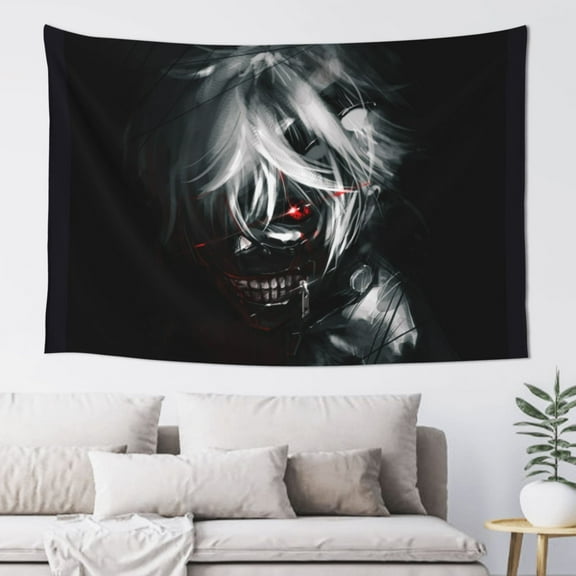 Tokyo Ghoul Tapestry Wall Hanging Home Decoration Wall Blanket Dormitory Living Room Bedroom Backdrop Poster( 60x40inch)