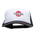 thumbnail image 1 of Tokyo Icon Embroidered Foam Panel Mesh Snapback - Black White OSFM, 1 of 5