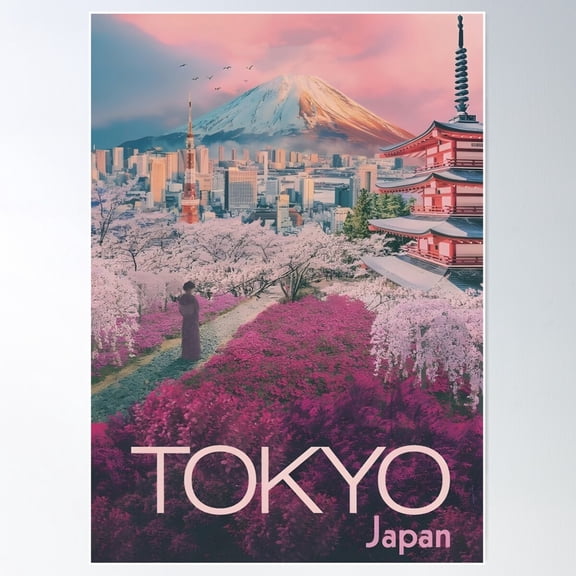 Tokyo, Japan Art Print, Travel Gift, Travel Poster, Made In Tokyo Poster, Asia Print Poster Wall Art, Modern Wall Decor For Living Room Bedroom, 24x36 UNFRAMED