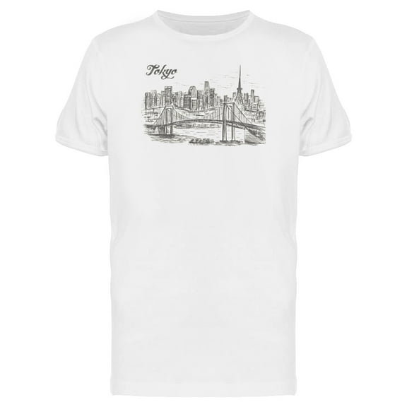 Tokyo Japan City Sketch T-Shirt Men -Image by Shutterstock, Male x-Large