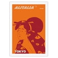 thumbnail image 1 of Tokyo Japan - Geisha - Alitalia Airlines - Vintage Airline Travel Poster c.1960s - Fine Art Rolled Canvas Print 27in x 40in, 1 of 4