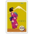 thumbnail image 1 of Tokyo Japan - KLM Royal Dutch Airlines - Vintage Airline Travel Poster by Koen van Os c.1950 - Master Art Print (Unframed) 12in x 18in, 1 of 4