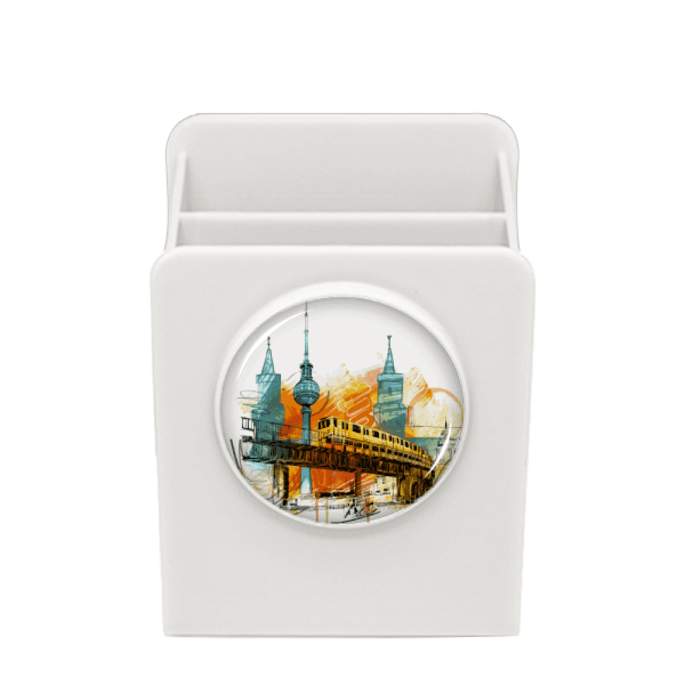 Tokyo Japan Rail Train Tower Desk Pencil Holder Cup Pen Organizer